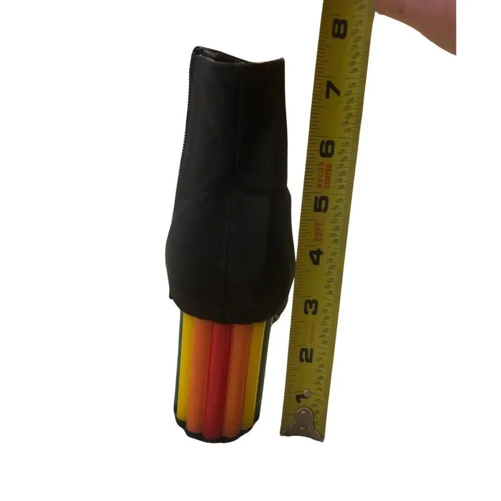 Yru RARE Rainbow Road Black Booties pride festival clubwear size 7 - Picture 10 of 13